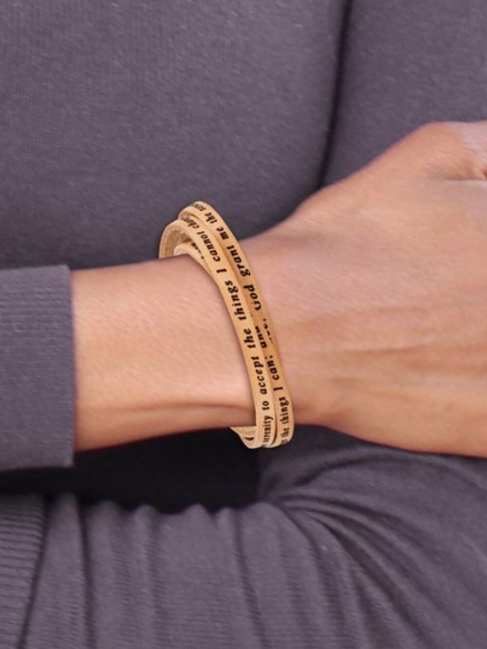 UNISEX Leather Bracelet Wrap Serenity Prayer